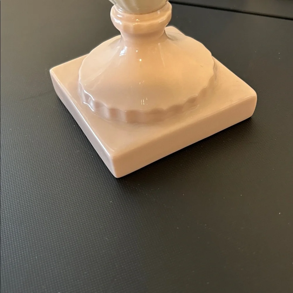 Vintage Lenox Ivory tulip fluted vase pink pedestal Antique Lenox vase Pristine